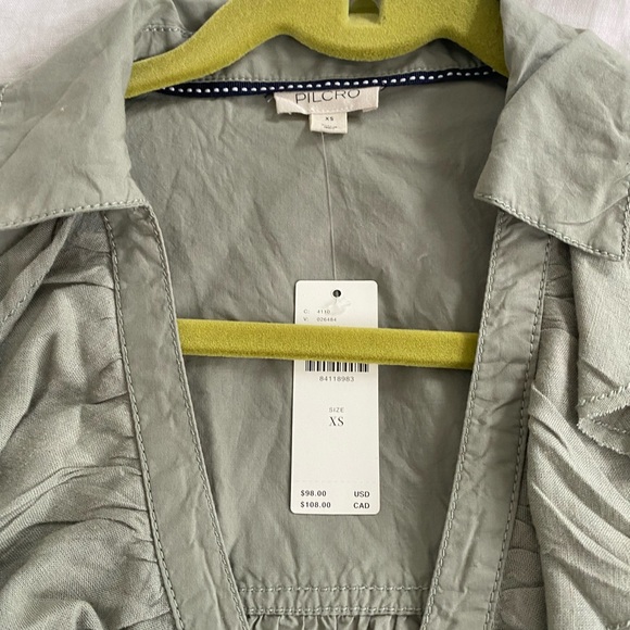 Anthropologie Pilcro ruffled green blouse xs - Picture 4 of 4